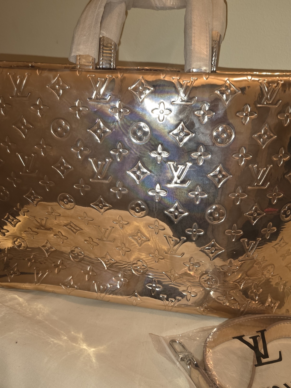 Metallic Rose Gold Monogram Tote - Picture 2 of 9